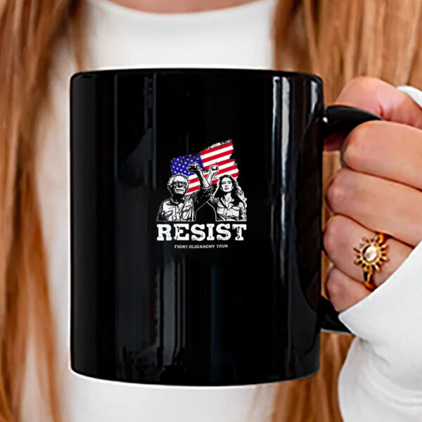 Bernie Sanders AOC Fighting Oligarchy Tour, Activism Mug