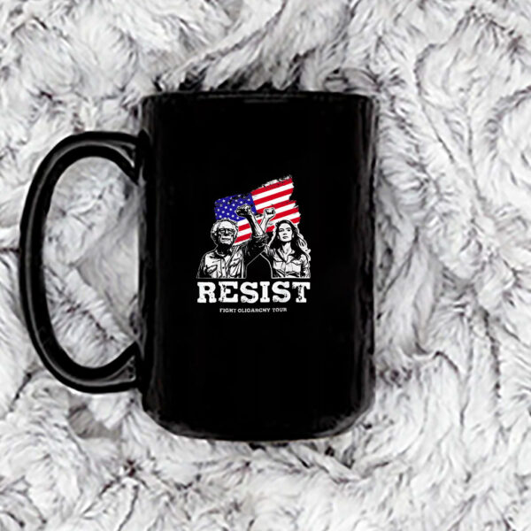Bernie Sanders AOC Fighting Oligarchy Tour, Activism Mug