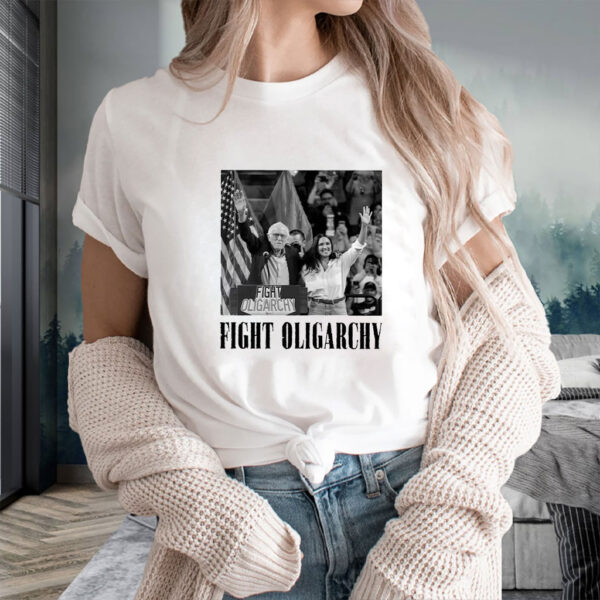 Bernie Sanders AOC Fighting Oligarchy Tour Anti Trump Shirt
