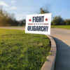 Bernie Sanders AOC Fighting Oligarchy Yard Sign