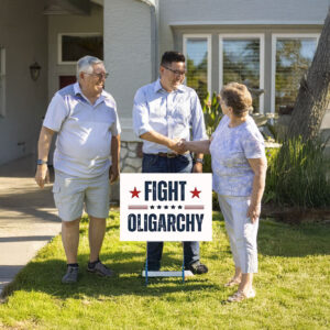 Bernie Sanders AOC Fighting Oligarchy Yard Sign