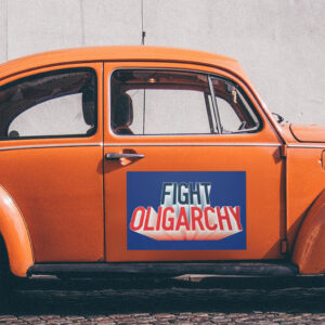 Bernie Sanders AOC Hands Off, Fight Oligarchy Sticker