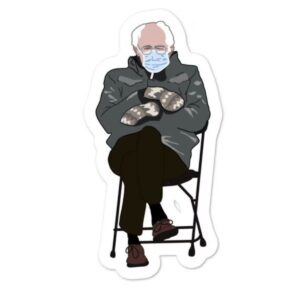 Bernie Sanders Meme Sticker, Bernie in Mittens Sticker