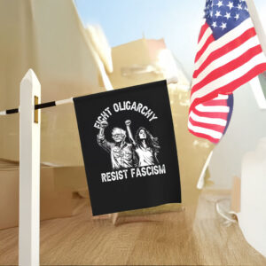 Bernie and AOC Political Protest, Resist, The Fight Oligarchy Tour 2025 Flag