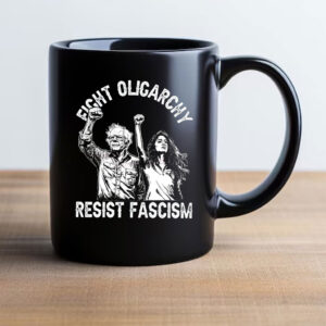 Bernie and AOC Political Protest, Resist, The Fight Oligarchy Tour 2025 Mug