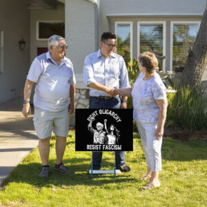 Bernie and AOC Political Protest, The Fight Oligarchy Tour 2025 Yard Sign