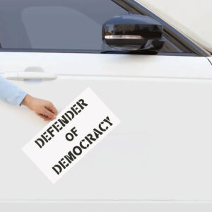 Defender of Democracy Shirt Protest Sticker
