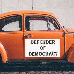 Defender of Democracy Shirt Protest Sticker