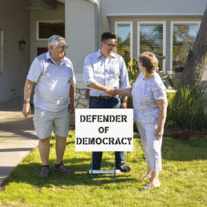 Defender of Democracy Shirt Protest Yard Sign