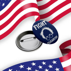 Feel The Bern Fight Oligarchy Bernie Sanders Anti Trump Pin