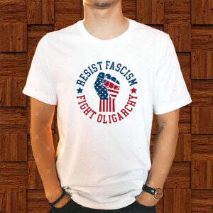 Resist Fascism Fight Oligarchy, Anti Trump Bernie Sanders T-Shirt