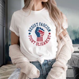 Resist Fascism Fight Oligarchy, Anti Trump Bernie Sanders T-Shirt