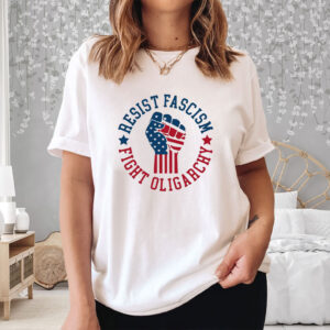 Resist Fascism Fight Oligarchy, Anti Trump Bernie Sanders T-Shirt