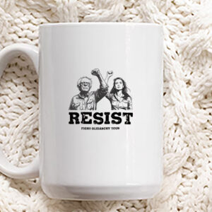 The Fight Oligarchy Tour 2025 Mug Bernie and AOC Political Protest Mug