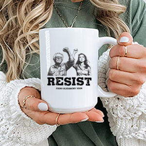 The Fight Oligarchy Tour 2025 Mug Bernie and AOC Political Protest Mug