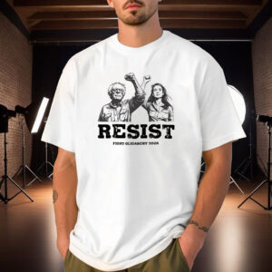 The Fight Oligarchy Tour 2025 T-Shirt Bernie and AOC Political Protest Shirt