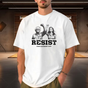 The Fight Oligarchy Tour 2025 T-Shirt Bernie and AOC Political Protest Shirt