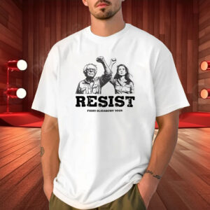 The Fight Oligarchy Tour 2025 T-Shirt Bernie and AOC Political Protest Shirt