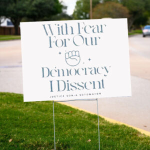 With Fear For Our Democracy Yard Sign