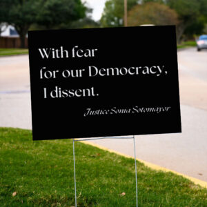 With Fear for our Democracy I Dissent Yard Sign