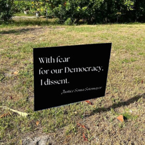 With Fear for our Democracy I Dissent Yard Sign