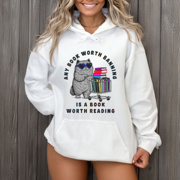 Banned-Books-Cat-Shirt-–-Any-Book-Worth-Banning-Protest-Tee-US