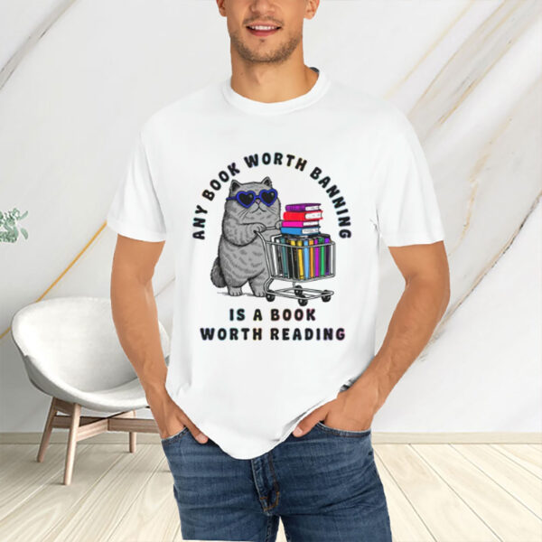 Banned-Books-Cat-Shirt-–-Any-Book-Worth-Banning-Protest-Tee-USA