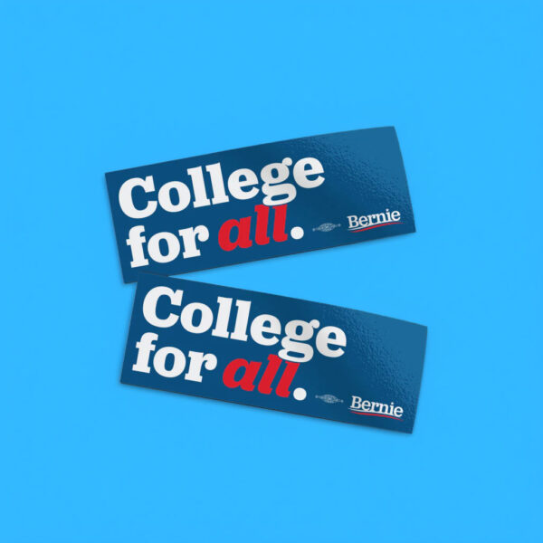 Bernie College For All Vinyl Sticker