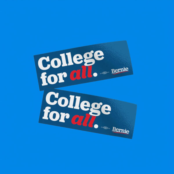 Bernie College For All Vinyl Sticker