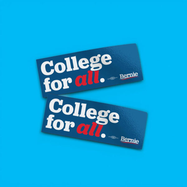 Bernie College For All Vinyl Sticker