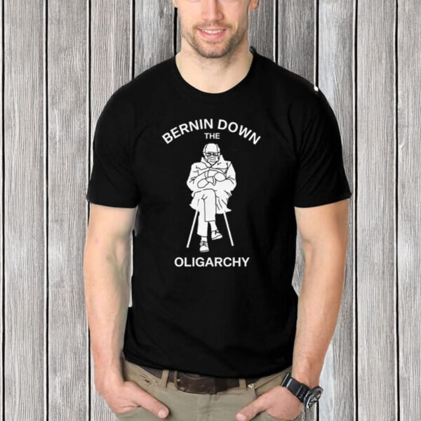 Bernie-Sanders-Shirt-–-Bernin’-Down-the-Oligarchy-Tee-USA