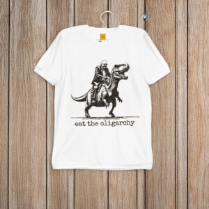 Bernie-Sanders-Shirt-–-Eat-the-Oligarchy-Dino-Tee-US