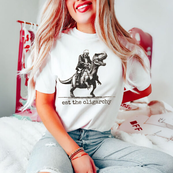 Bernie-Sanders-Shirt-–-Eat-the-Oligarchy-Dino-Tee-USA